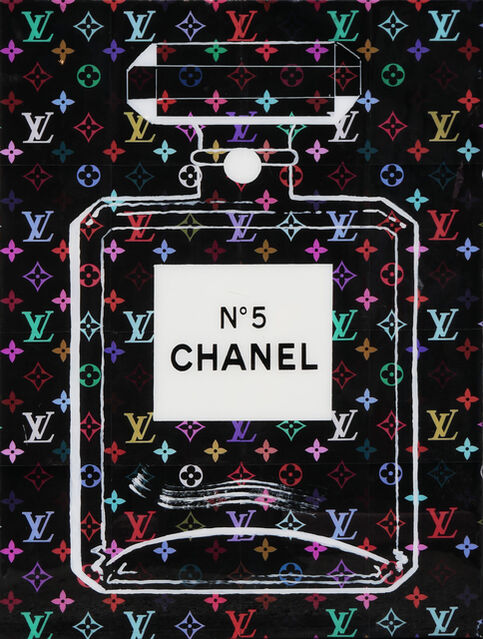 Jim Hudek, Black Louis Vuitton Chanel Colorful Contemporary Mixed Media  Collage (2022)