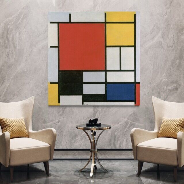 Piet Mondrian | Composition with large red plane, yellow, black, gray ...