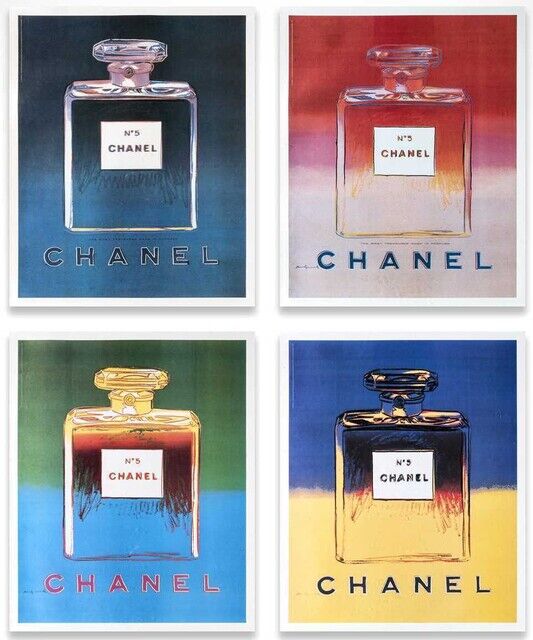 Sunday B. Morning | Chanel No 5, Set of 4 Blue/Green, Blue/Grey, Pink,  Blue/Yellow (1997) | Available for Sale | Artsy