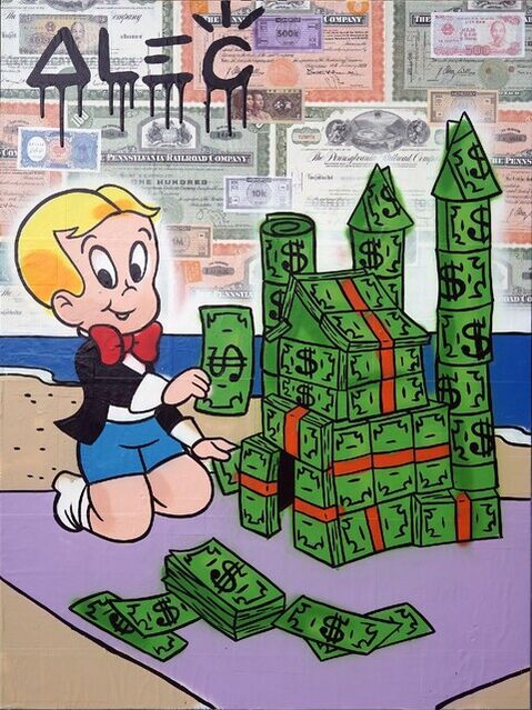 Alec Monopoly, Richie at the Beach Building $ Castle (2023), Available  for Sale