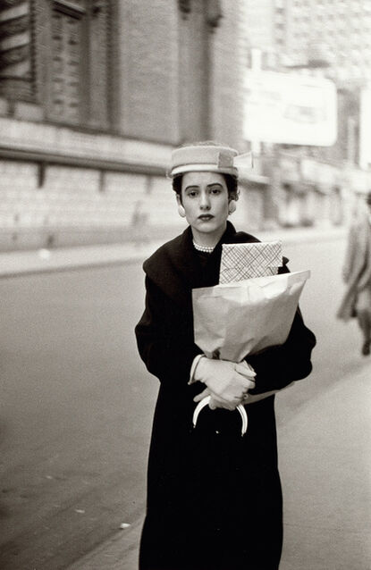 Diane Arbus | Woman with parcels, N.Y.C. (1956) | Artsy