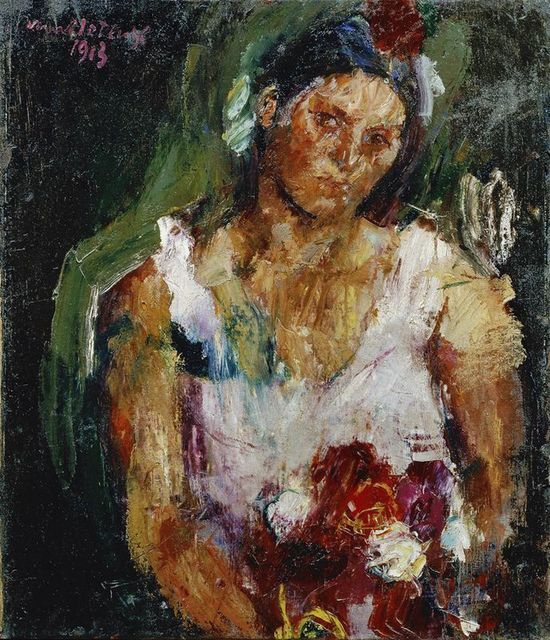 Anton Kolig | The Artist’s Wife with Flowers (1913) | Artsy