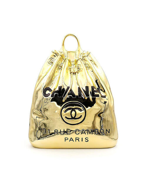 Chanel Deauville Tote Canvas Medium Yellow