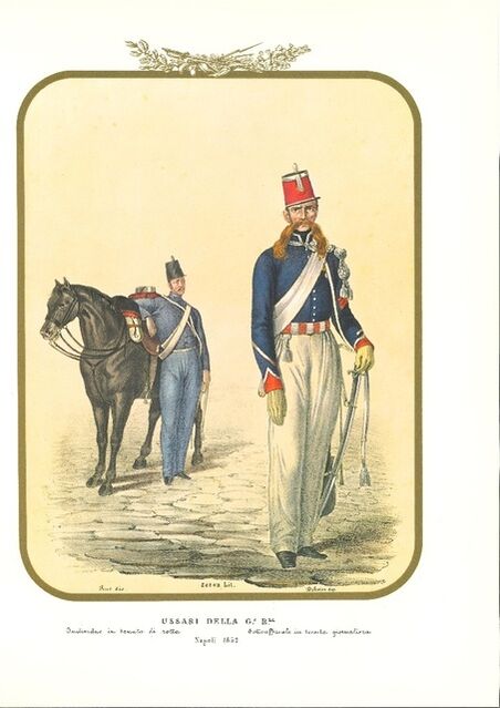 Antonio Zezon - Hussars of the Royal Guard - Original Lithograph