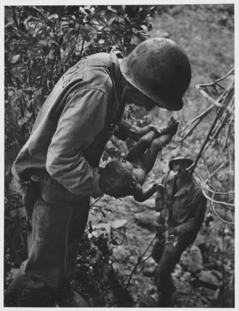W. Eugene Smith, Wounded, Dying Infant Found by American Soldier in the  Saipan Mountains, June, 1944 (1944)