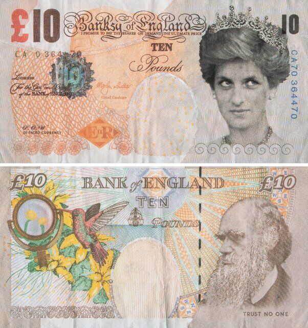 Banksy | Di-Faced Tenner, 10GBP Note (2005) | Artsy