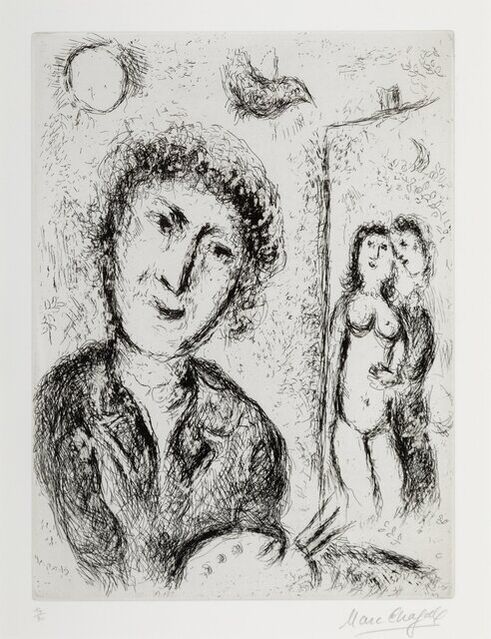 Marc Chagall Autoportrait au chevalet (1979) Artsy