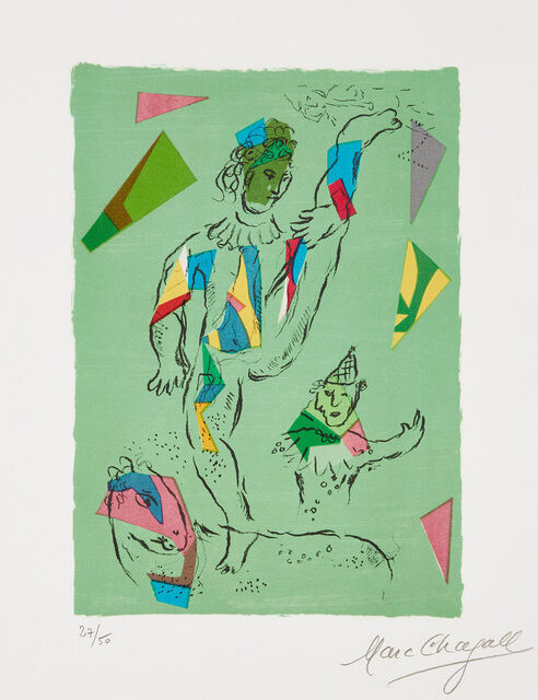 Marc Chagall L Acrobate Vert The Green Acrobat M 946 1979 Artsy marc-chagall-l-acrobate-vert-the-green-acrobat-m-946-1979-artsy