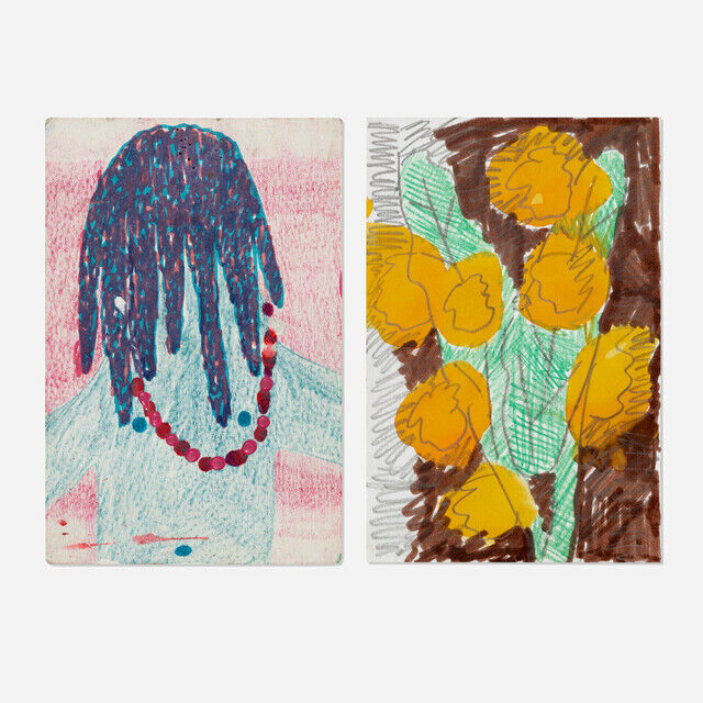 Tyson Reeder | Untitled (Flowers); Untitled (Figure with Necklace) (two ...