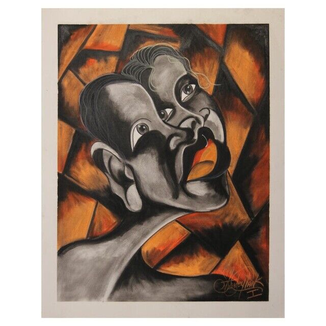 Stanley Clark | Surrealist Orange Tonal Abstract Portrait (Late 20th ...