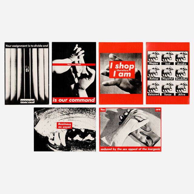 Barbara Kruger Collection Of Six Postcards 1981 89 Artsy barbara-kruger-collection-of-six-postcards-1981-89-artsy