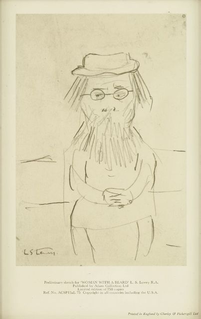 After L S Lowry Woman With A Beard 1924 Artsy after-l-s-lowry-woman-with-a-beard-1924-artsy
