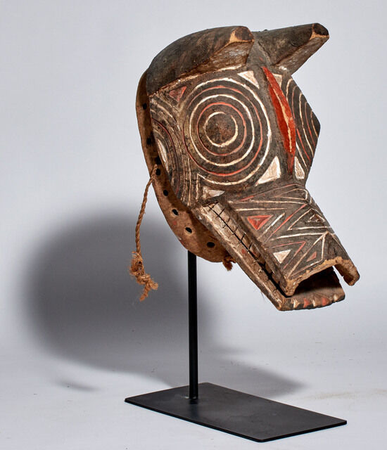Mator Mask South American Carved Wood Matarah Mask on Stand | Artsy