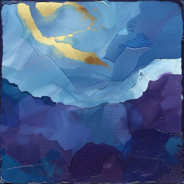 Andre Pier Rischar | Blue Landscape with Goldleaf, I love it! (2021 ...