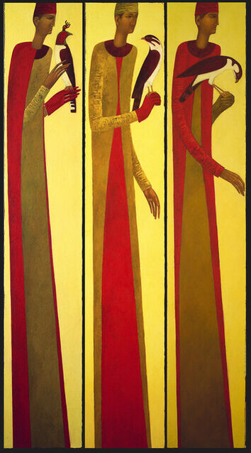 Timur D'Vatz | Falconers (triptych) (2022) | Available for Sale | Artsy
