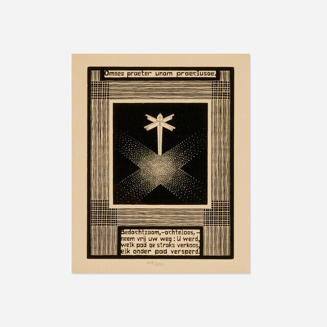 M. C. Escher Signpost (from the XXIV Emblemata portfolio) (1931) Artsy