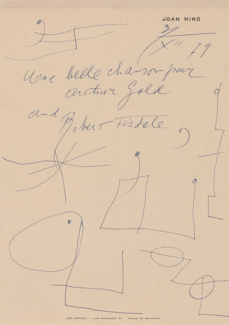 Miro Lettering Joan Miró | Two letters with drawings | Artsy