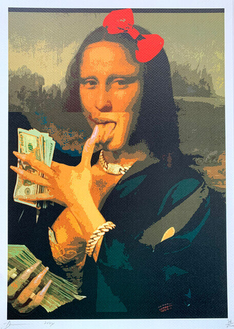 mona lisa smoking a cigarette Altered Art Postcard #1 | Topics - Fine Arts This versatile and affordable 24x 36 Mona Lisa smoking a joint poster delivers sharp Mona Lisa (21 Century) by