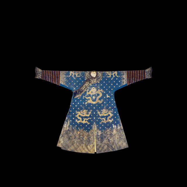 Bufu Robe Unknown Artist | Blue silk dragon robe, Jifu (Qianlong (1736-1795 ...