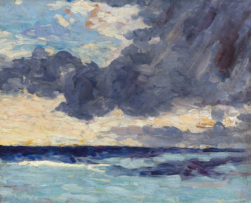 Sir Winston Churchill Seascape With Rain Clouds Ca 1920 Artsy