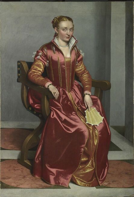 Giovanni Battista Moroni, ‘Portrait of a Lady, perhaps Contessa Lucia Albani Avogadro ('La Dama in Rosso') ’, about 1556-1560