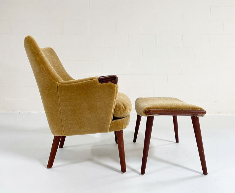 Hans J. Wegner | Vintage CH71 Lounge Chair and Ottoman, Restored in Pierre Teddy Mohair (1960s) | Artsy