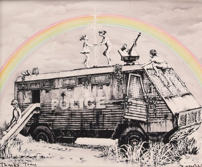 Banksy | Riot Van (2015) | Artsy