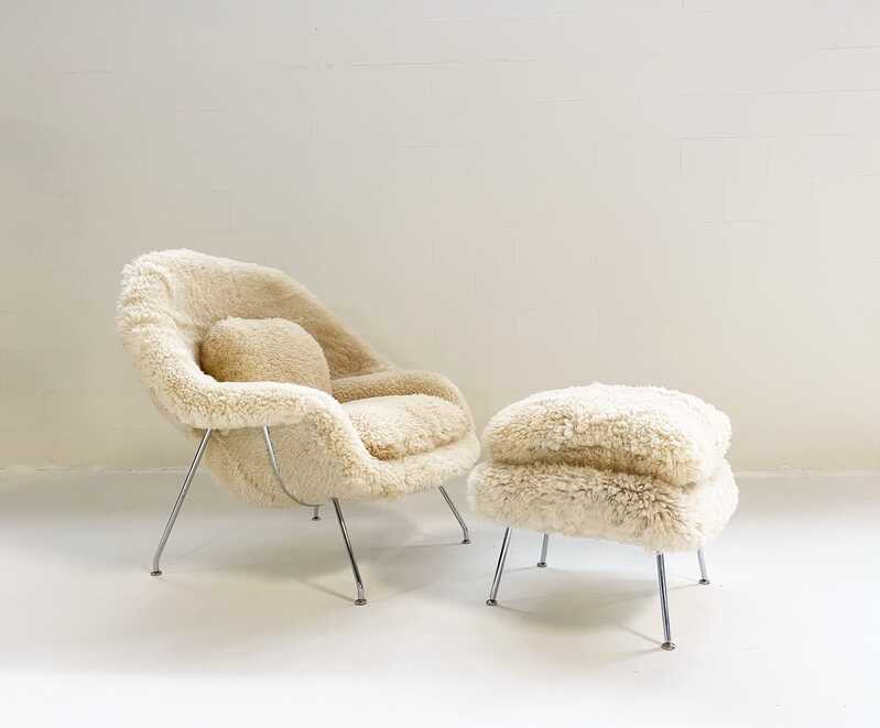 Eero Saarinen Womb Chair and Ottoman, Restored in California