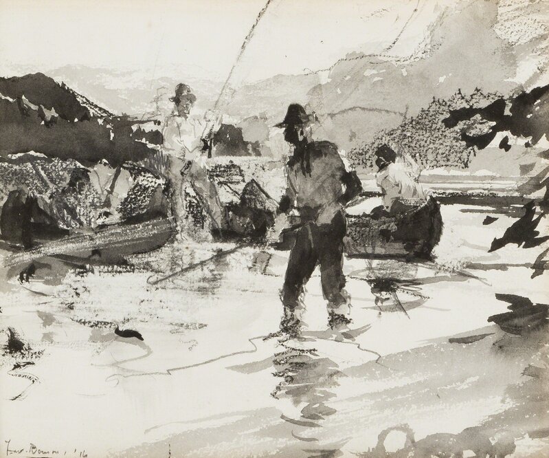 Frank Weston Benson, [Salmon Fishing Scene] (1916), Available for Sale
