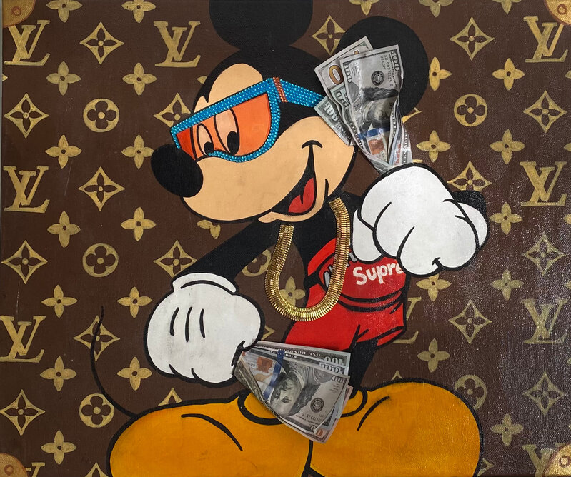 Mickey Mouse Louis Vuitton Brown Canvas Wall Art Print HD phone wallpaper