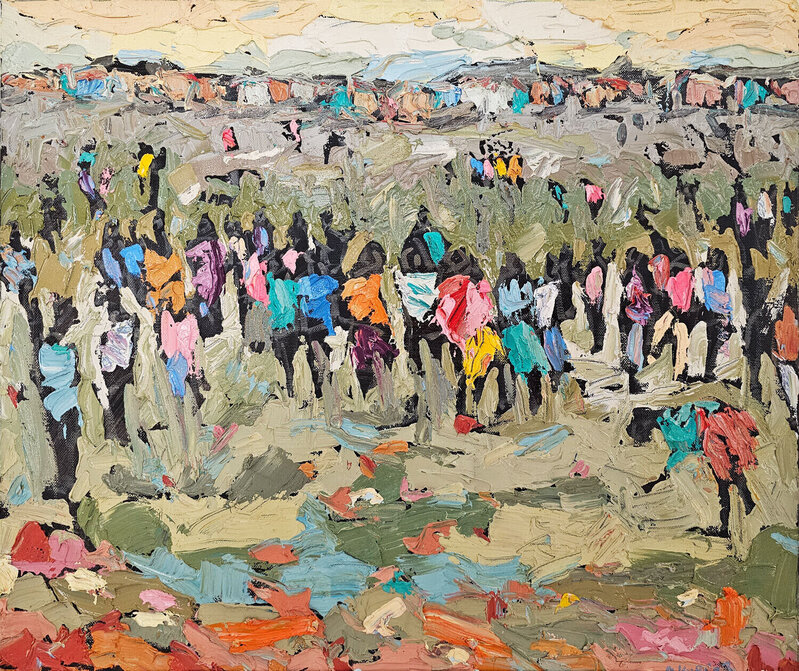 Asanda Kupa, ‘Noba Kukude Kukufutshane’, 2023, Painting, Oil on canvas, Artyli.com