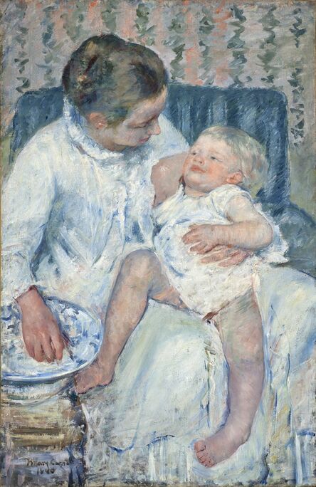 Mary Cassatt, ‘Mother About to Wash Her Sleepy Child’, 1880