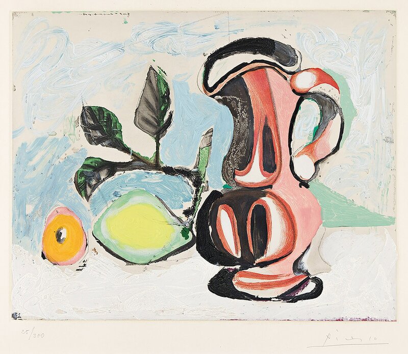 Pablo Lemon Still Life with Lemon and Red Pitcher (Nature morte … (1960) by Pablo ...