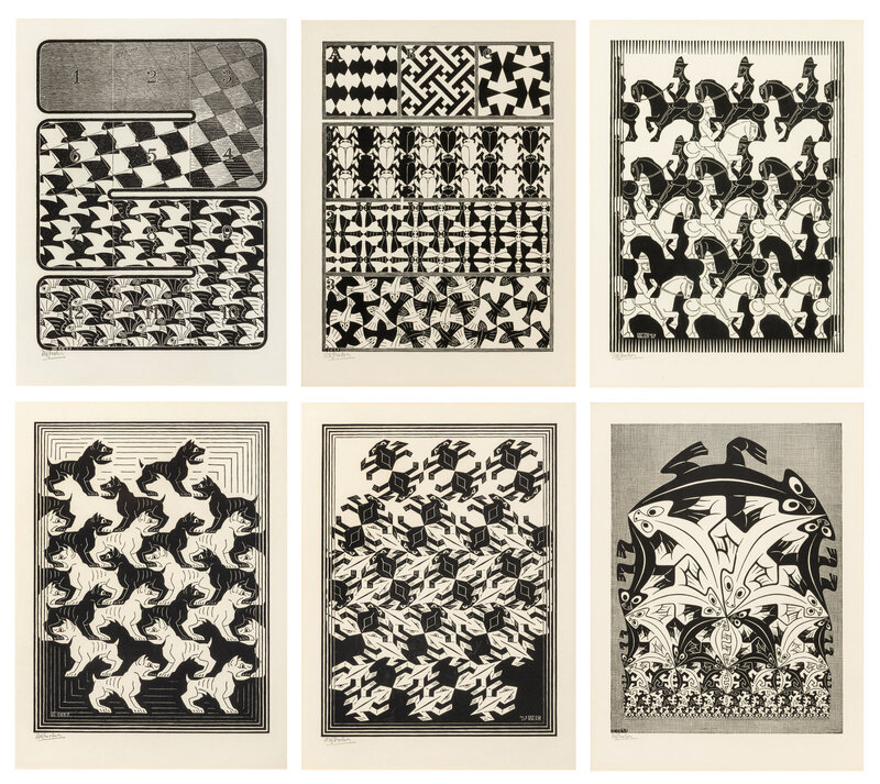 Escher Math Pdf M. C. Escher | Regular Division of the Plane I-VI (the complete set ...