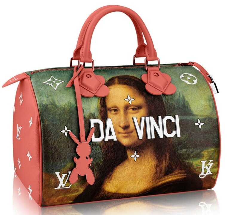 LOUIS VUITTON x Jeff Koons Speedy 30 DaVinci Mona Lisa Canvas Leather  Limited