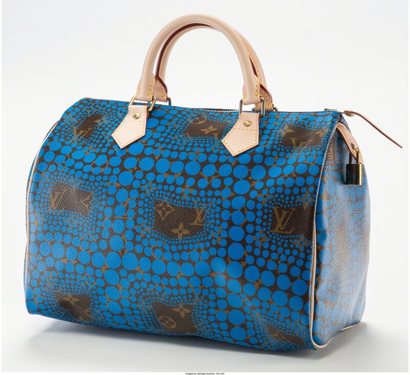 Louis Vuitton Speedy 30 Shoulder Bag in Blue Denim Canvas and Red