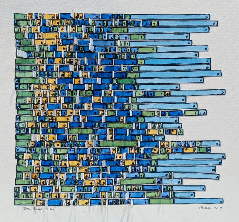 Bumpy Collage Laurie Frick | Blue Bumpy Sleep (2017) | Art & Prints | Artsy