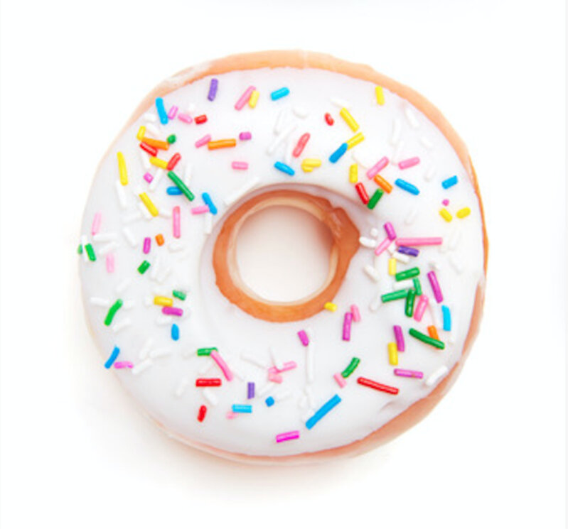white sprinkled donut
