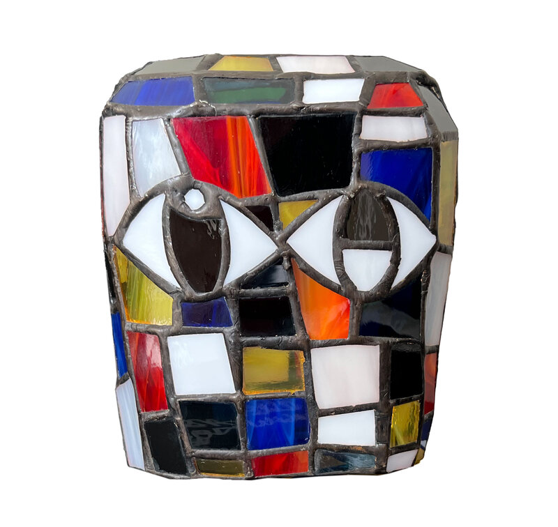Eddie Martinez, ‘Blockhead Lamp’, 2020, Ephemera or Merchandise, Stained Glass & LED Lights, Artsy Auctions