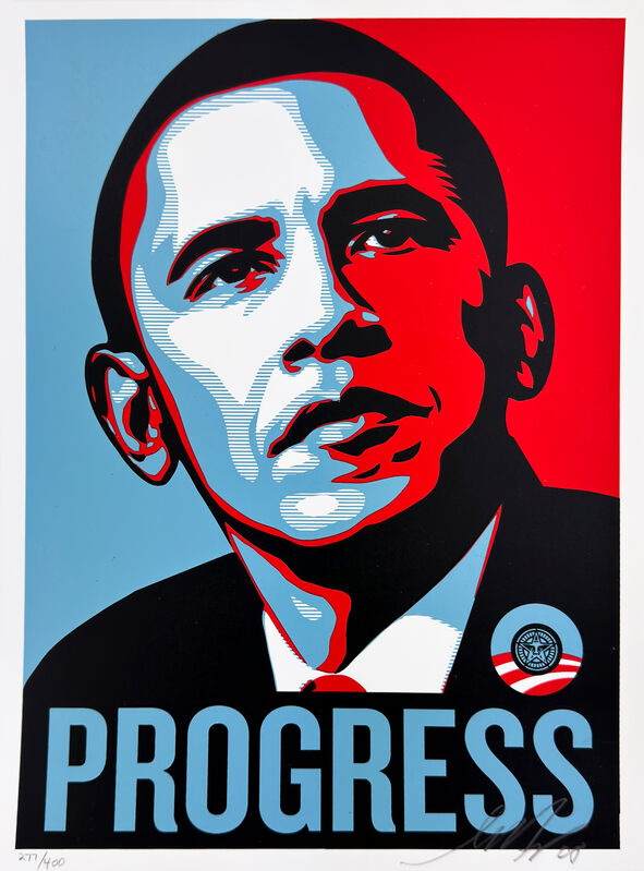 Shepard Fairey, Hope, 2008. Screenprint. The seminal work that redefined Fairey's practice and became synonymous with the 2008 presidential campaign. Courtesy Obey Giant.