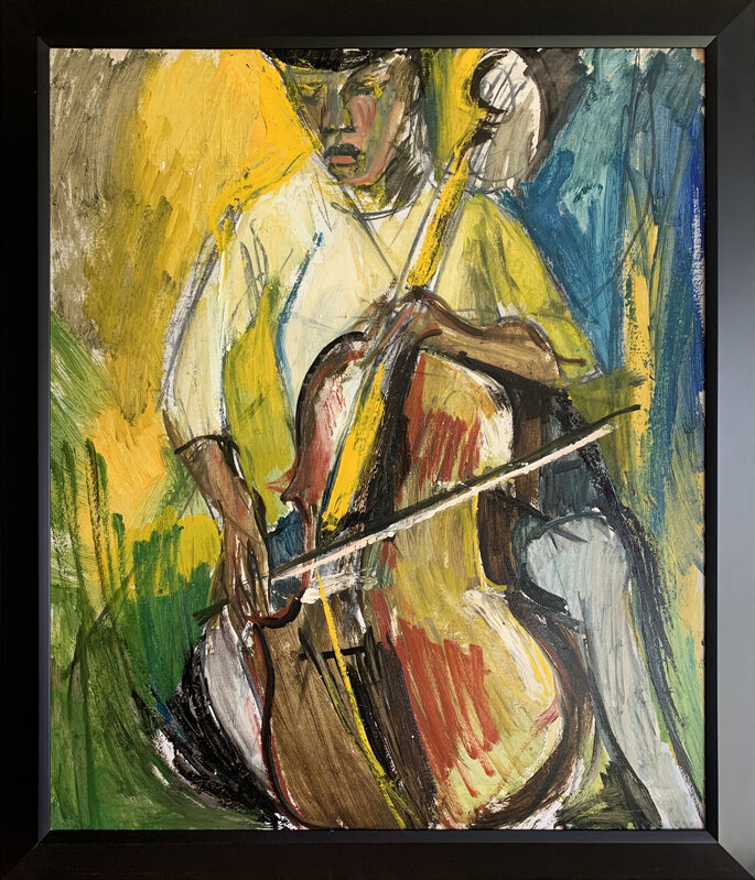 upright bass painting