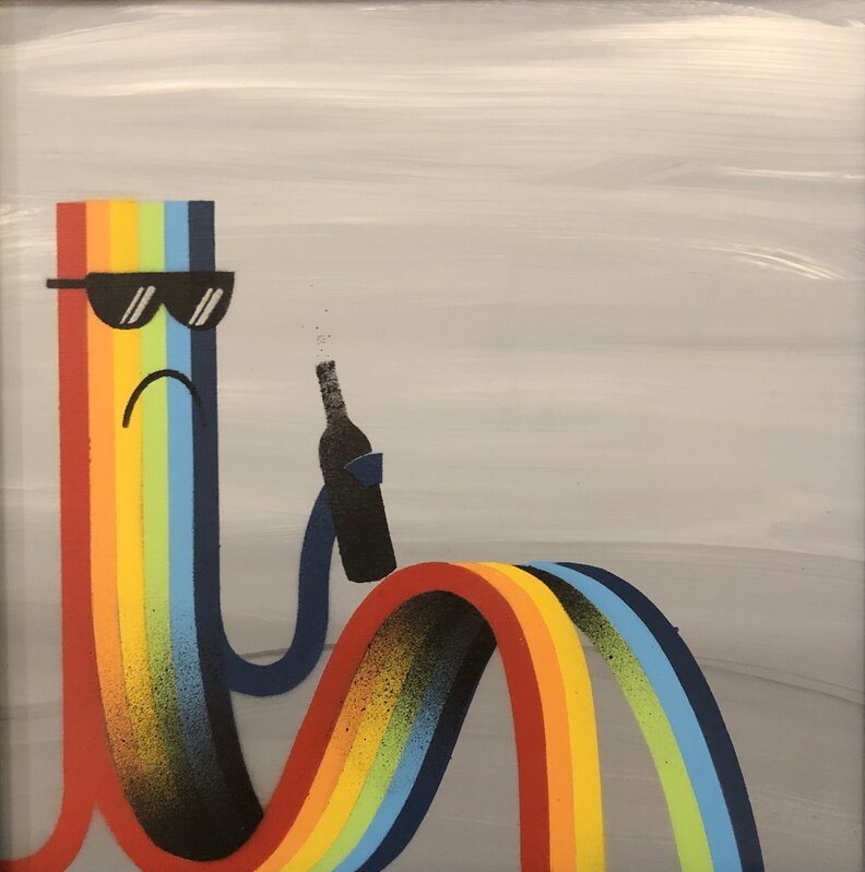 rainbow painting of man logo