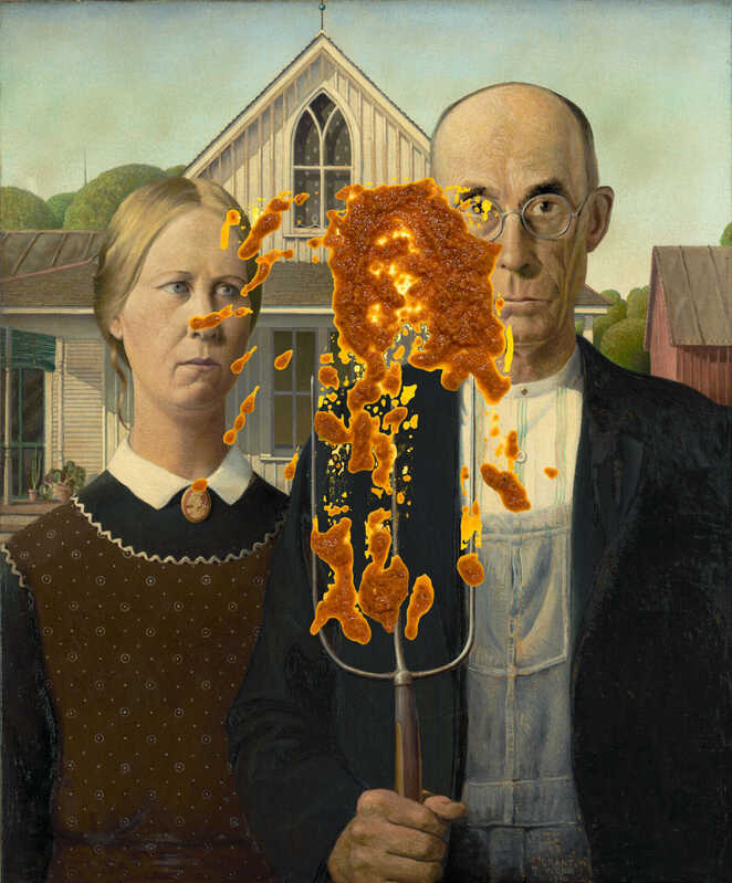 Giacaramis | American Gothic - Grant Wood x Spicy red pesto (2023