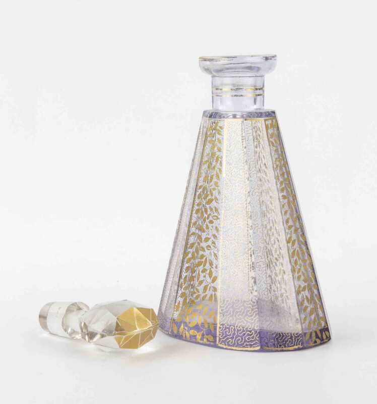 Unknown Artist Art Deco Crystal Perfume Bottle to Moser