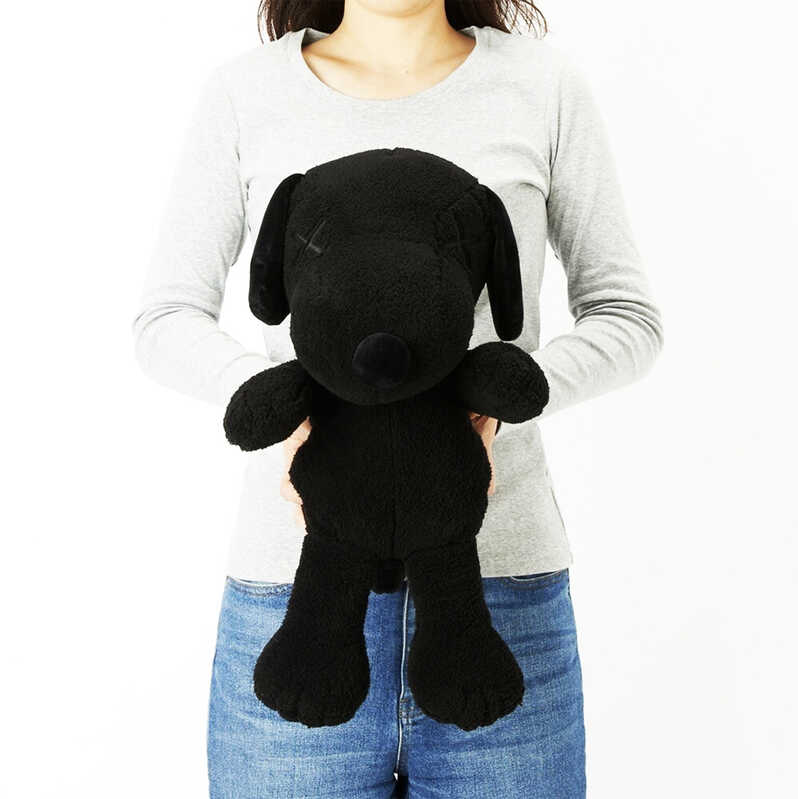 KAWS 'Snoopy' (black) Large Plush Figure (w/Uniqlo) (2017) Artsy