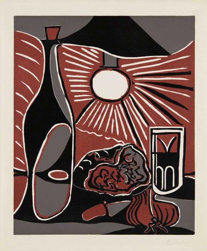 Pablo Picasso | Nature à la bouteille with Bottle) (1962) |