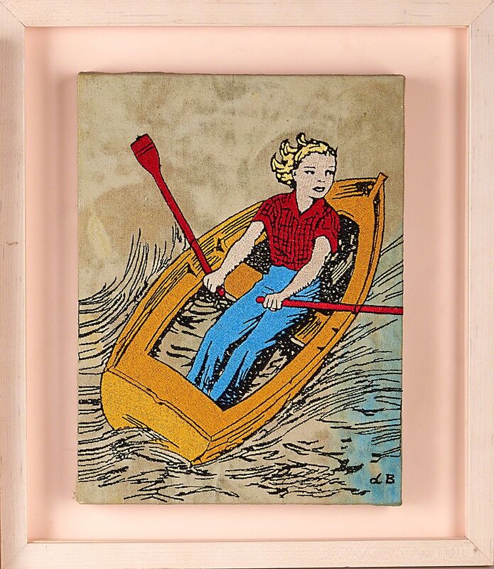 David Bromley | Two Artworks: Crying Boy In Boat (Finely Detailed) And Girl  In Boat (Ca. 1990) | Artsy
