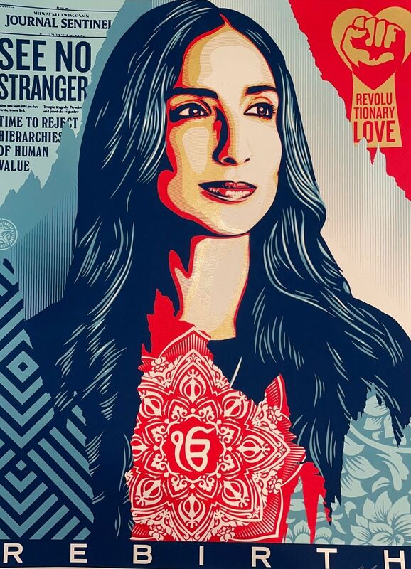 Shepard Fairey | Valarie Kaur & Shepard Fairey Silkscreen Print Obey Giant "Rebirth" Civil Rights (2021) | Available for | Artsy