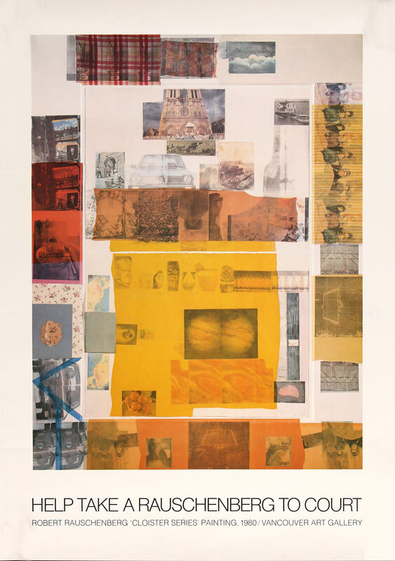 Robert Rauschenberg | Help Take to Court, Cloister Series, Painting, Art Gallery Poster (1980) | Available for Sale | Artsy