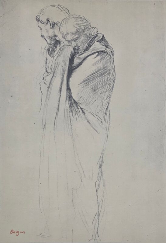Étude deux figure drapée — Edgar Degas